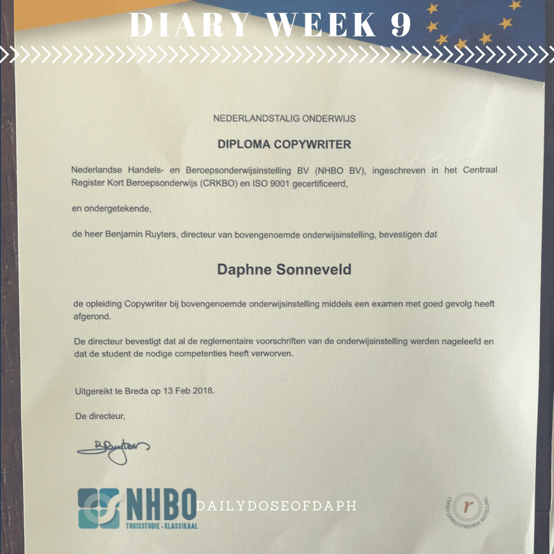 Diary week 9: Zoveel goed nieuws in 1 week!